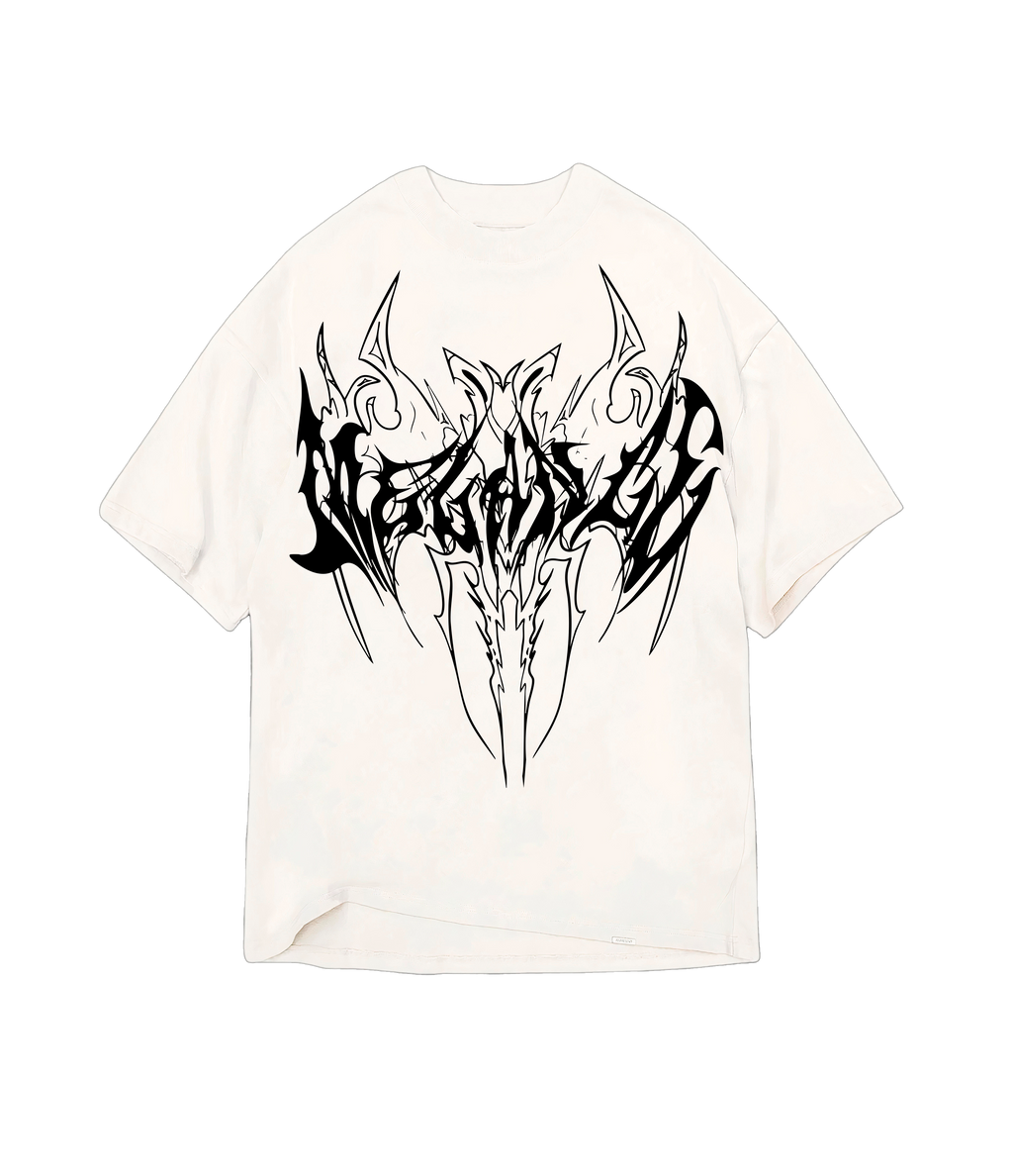 BREATH Beyaz Siyah Premium Oversize Tee