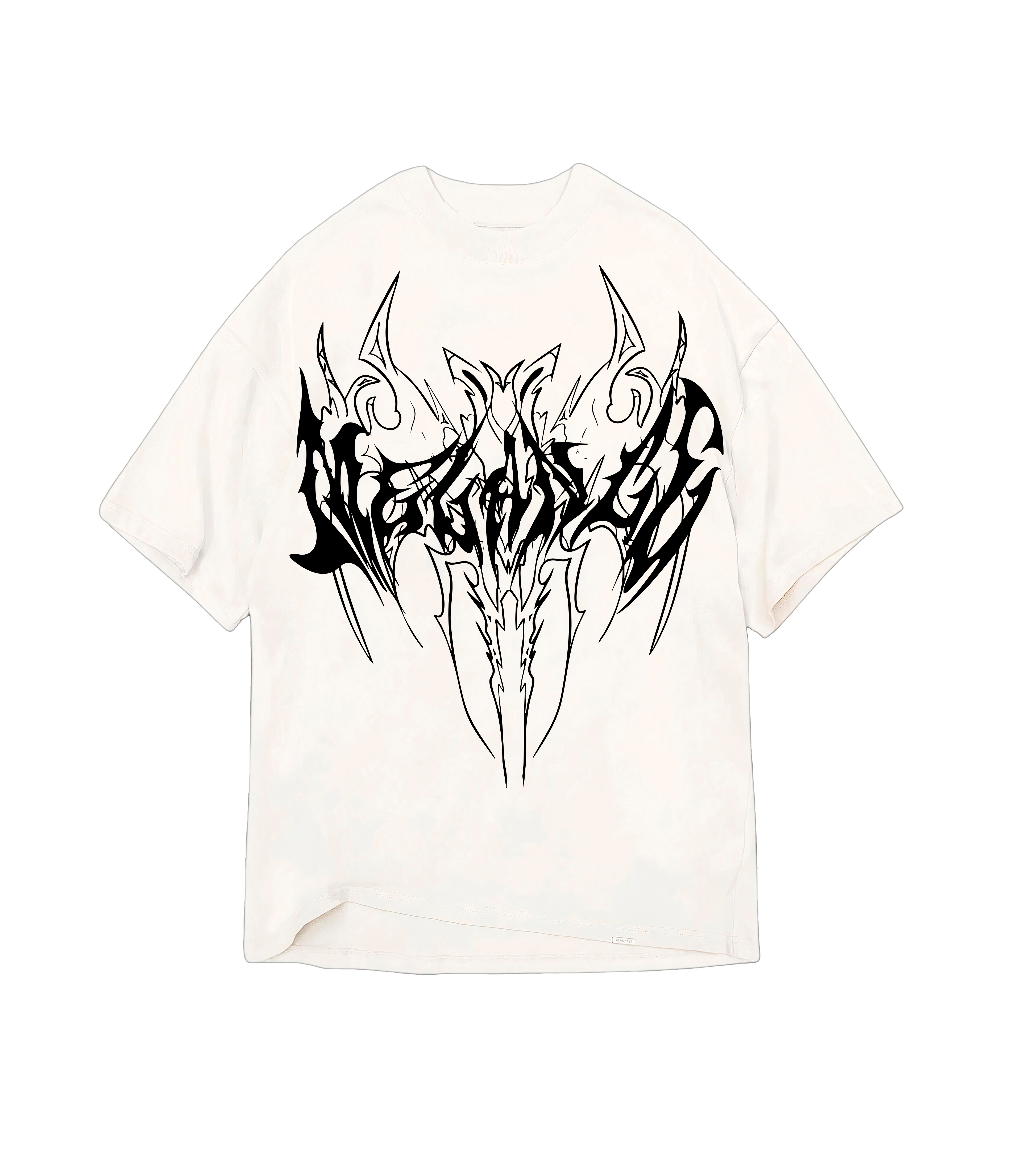 BREATH Beyaz Siyah Premium Oversize Tee